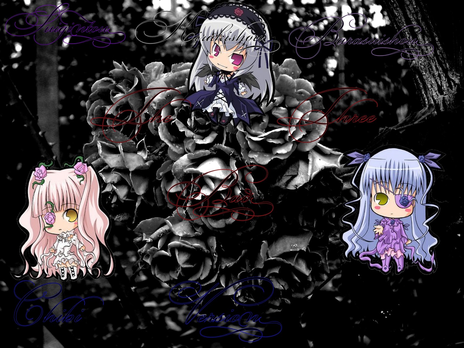 blush chibi dress flower frills hairband image long_hair looking_at_viewer multiple multiple_girls rose smile suigintou tagme twintails two_side_up very_long_hair wings yellow_eyes