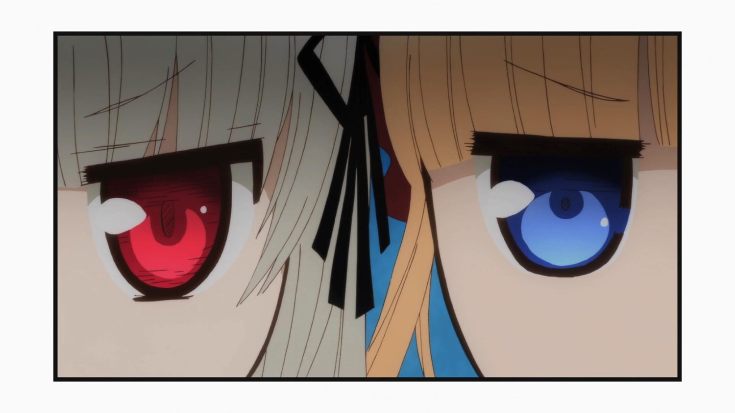 2girls bangs blonde_hair blue_eyes eyebrows_visible_through_hair hair_ribbon image long_hair looking_at_viewer multiple_girls pair red_eyes ribbon shinku suigintou