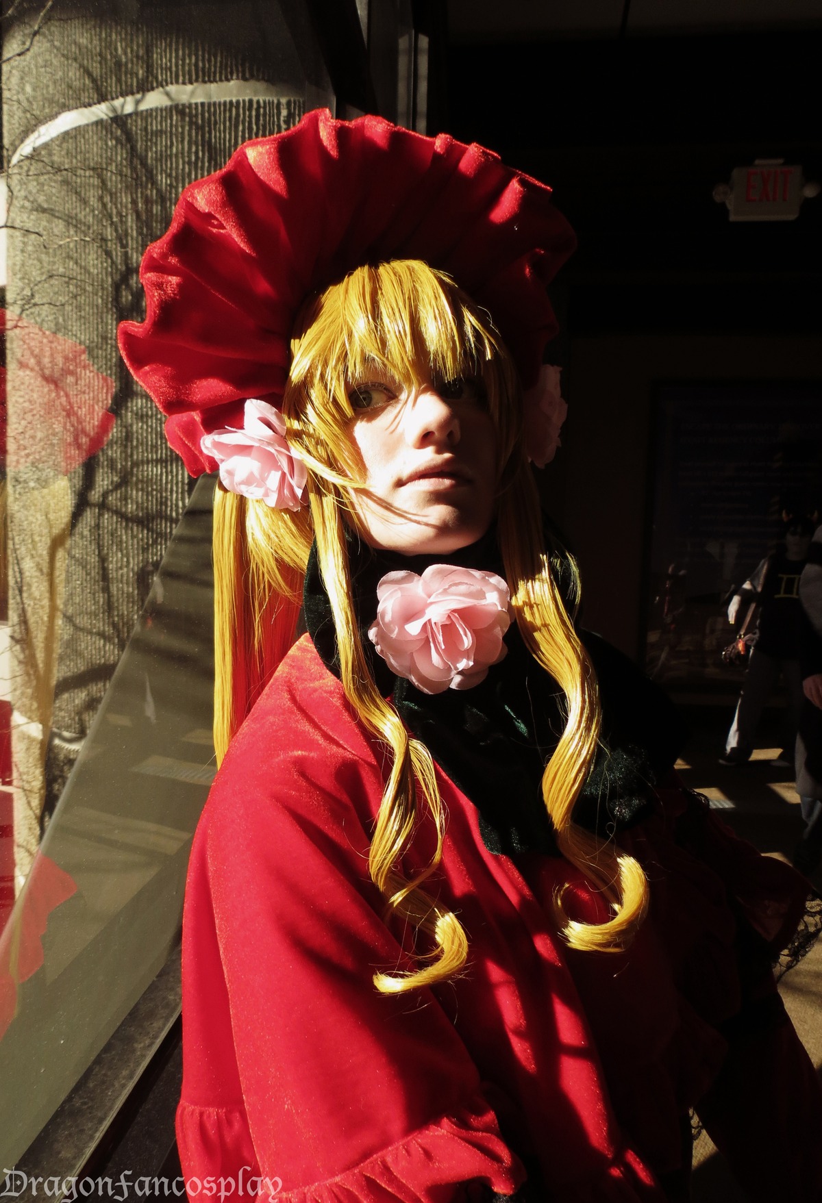 1girl blonde_hair flower long_hair shinku solo upper_body