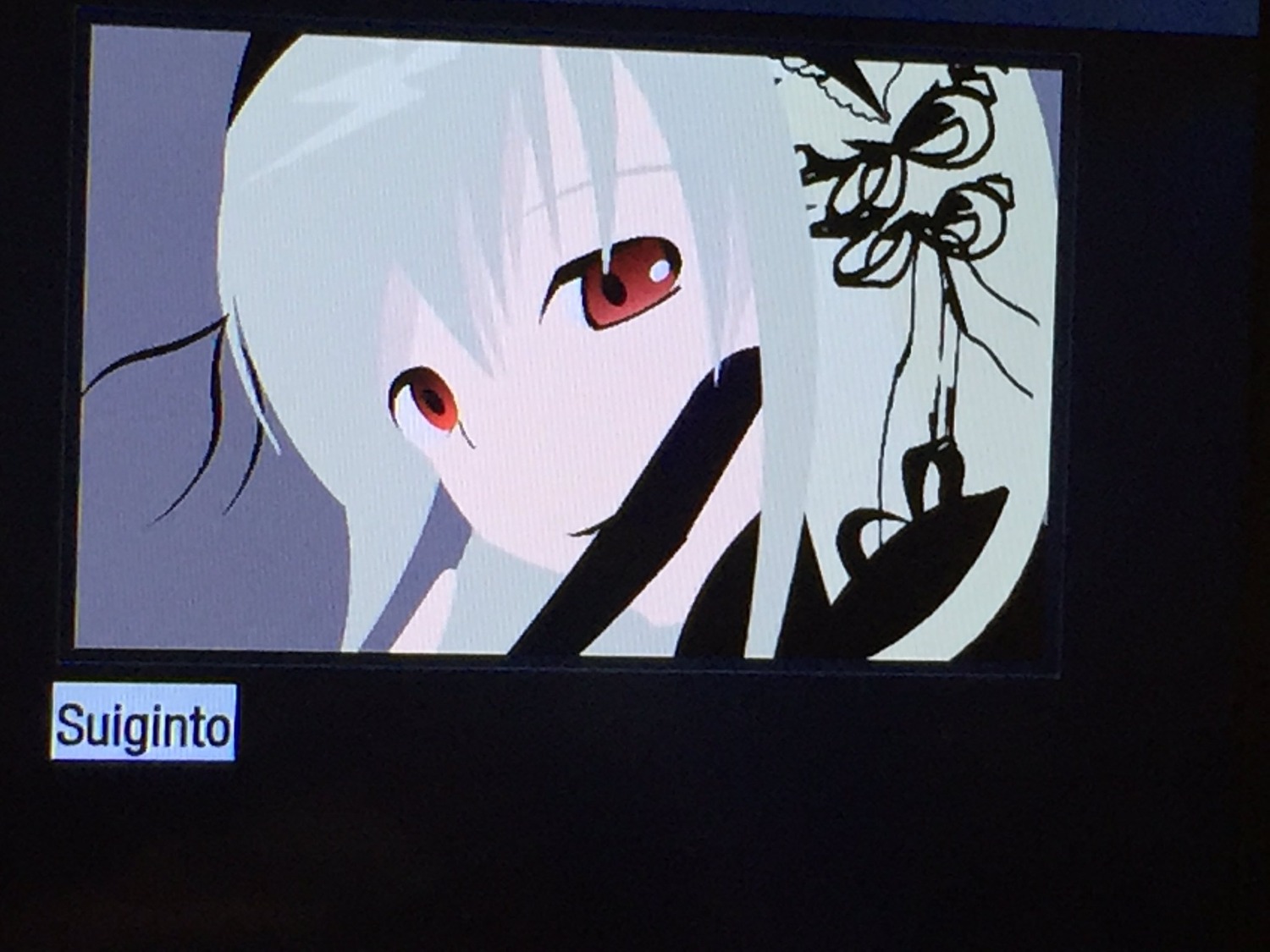 1girl close-up face image looking_at_viewer red_eyes simple_background solo suigintou traditional_media white_background white_hair