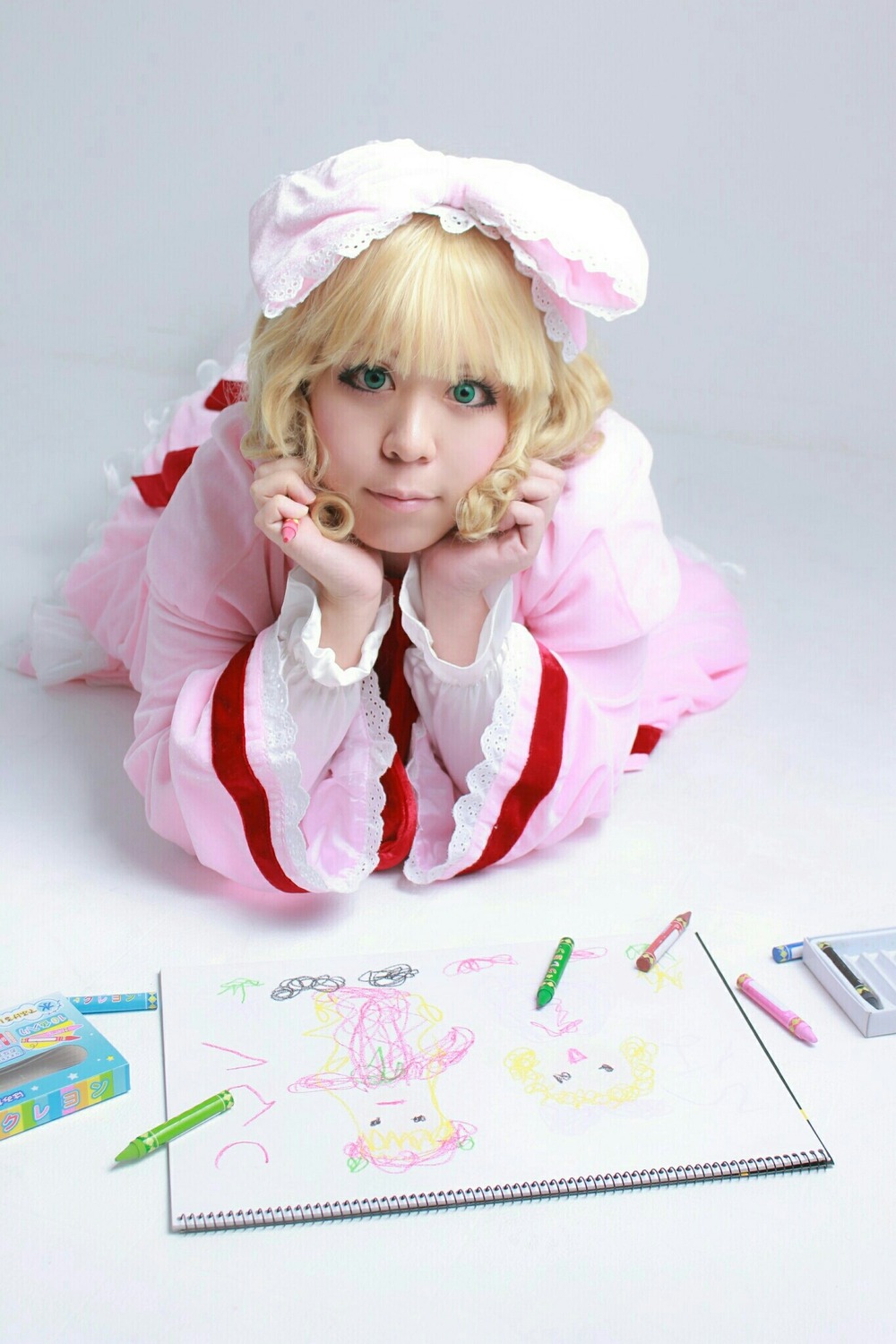 1girl bangs blonde_hair blue_eyes frills hinaichigo lips nail_polish short_hair solo