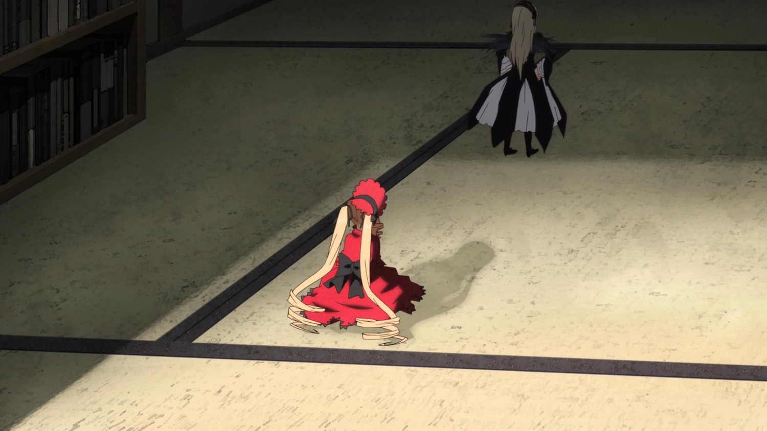 blonde_hair dress hat image long_hair multiple_girls on_ground pair shinku suigintou