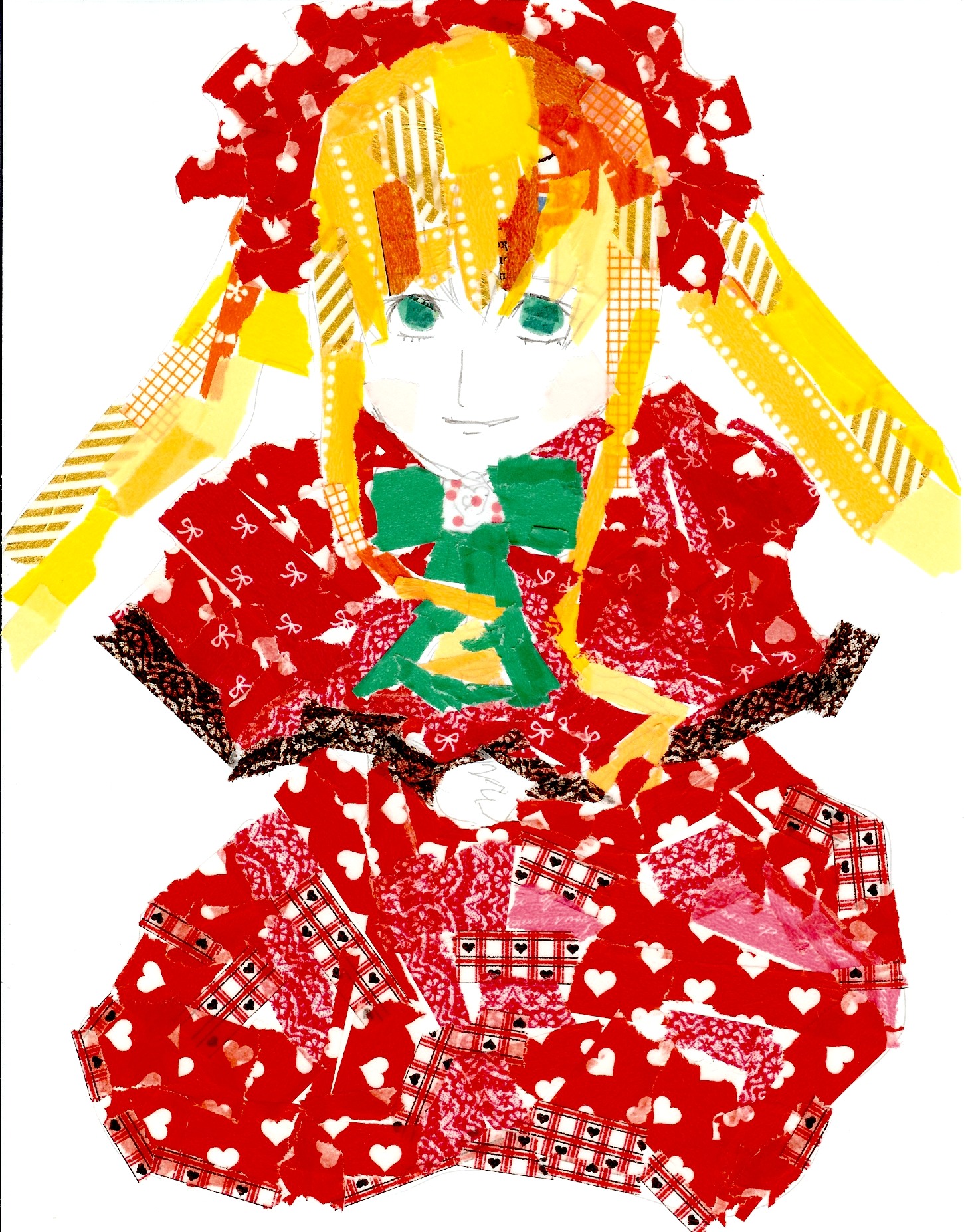 1girl blonde_hair dress green_eyes image looking_at_viewer nero_claudius_(fate) petals rose shinku smile solo