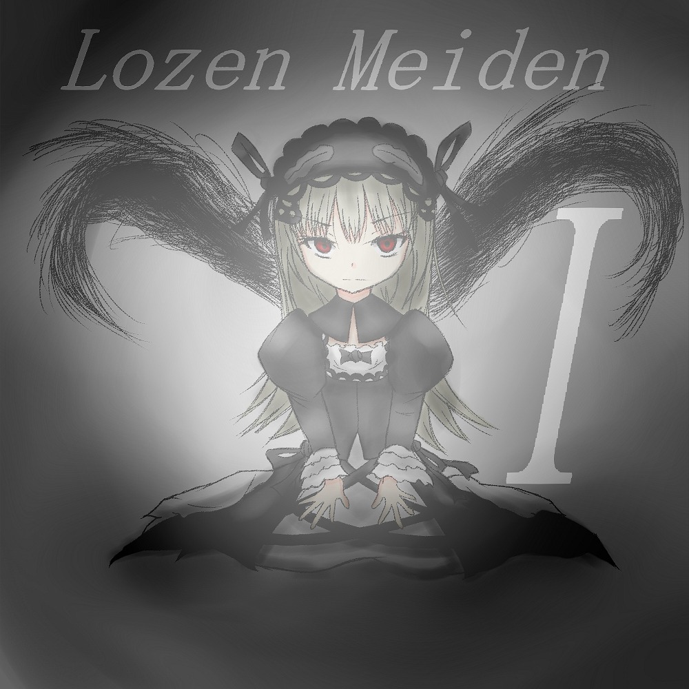 1girl black_dress black_wings dress frills hairband image long_hair long_sleeves looking_at_viewer red_eyes solo suigintou wings