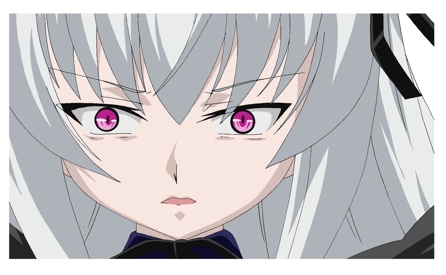 1girl black_ribbon eyebrows_visible_through_hair hair_ribbon image long_hair looking_at_viewer open_mouth ribbon simple_background solo suigintou white_background