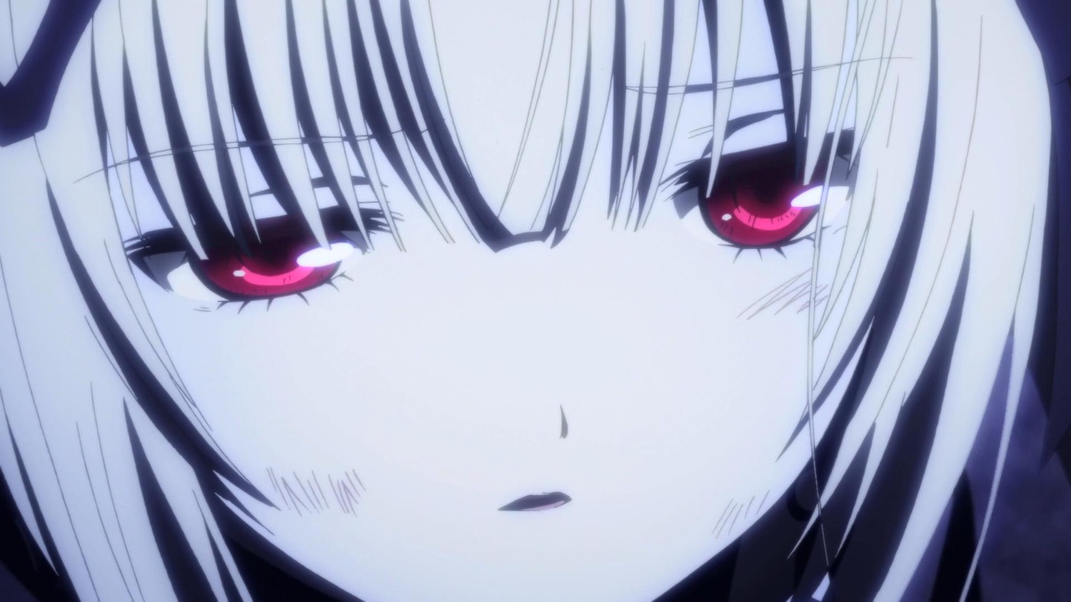 1girl close-up eyebrows_visible_through_hair face image lips looking_at_viewer parted_lips pink_eyes red_eyes solo suigintou white_hair
