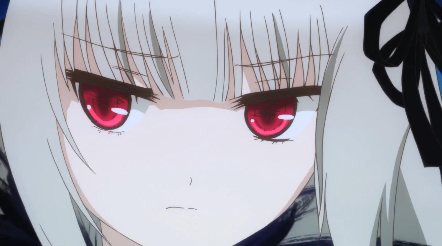 1girl close-up closed_mouth face image looking_at_viewer red_eyes ribbon solo suigintou