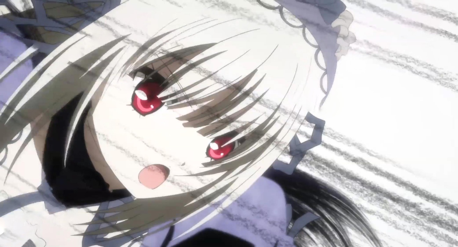 1girl bangs blurry dress frills image long_hair looking_at_viewer open_mouth red_eyes solo suigintou