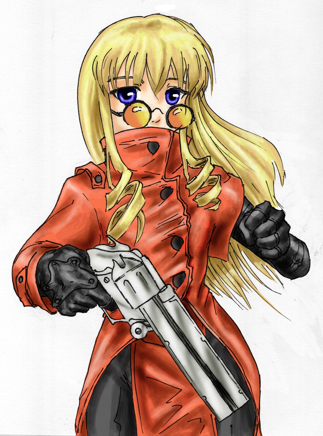 1girl blonde_hair blue_eyes cowboy_shot drill_hair image long_hair shinku solo