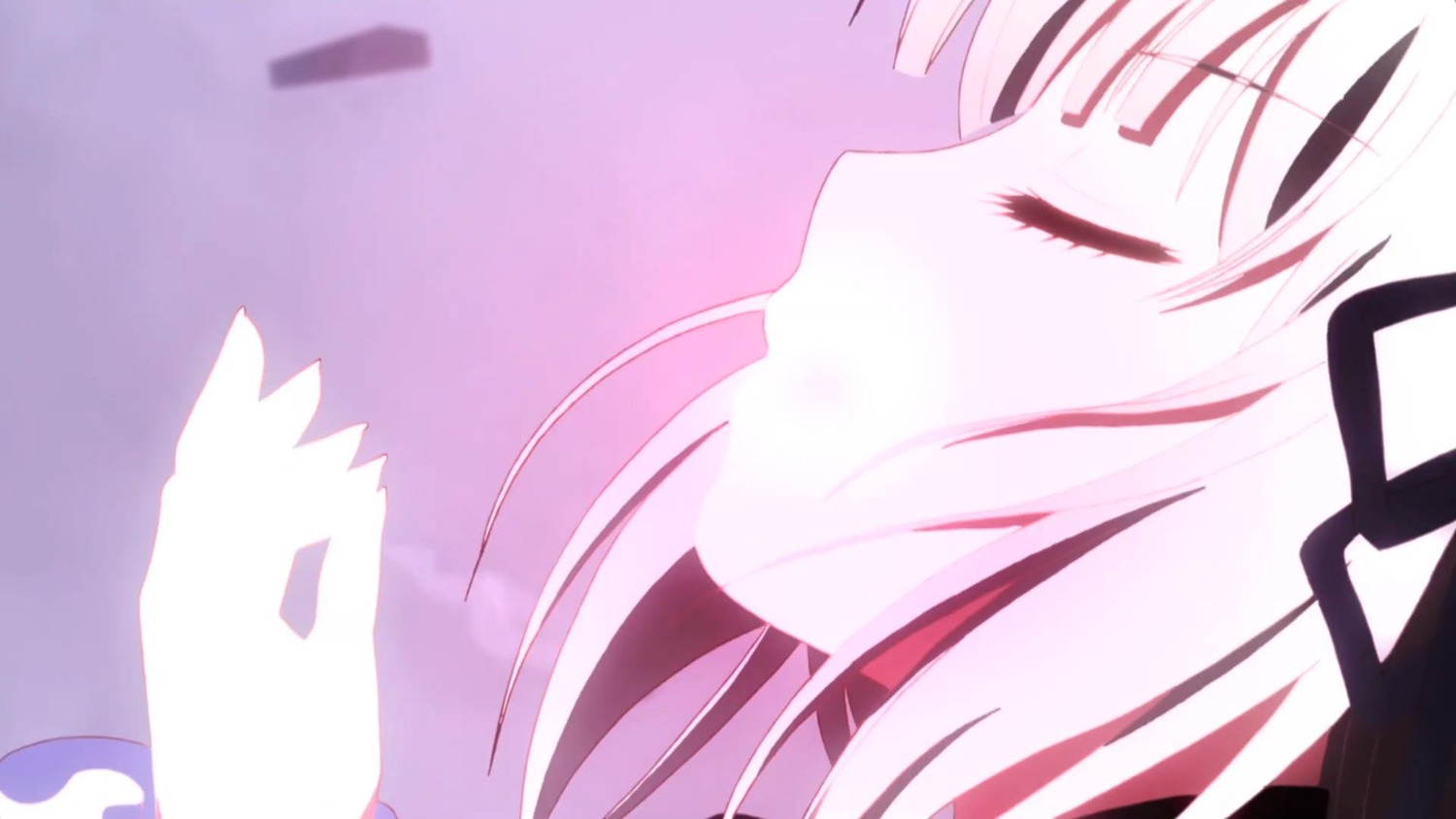 1girl close-up closed_eyes hair_ribbon image pink_hair ribbon solo suigintou