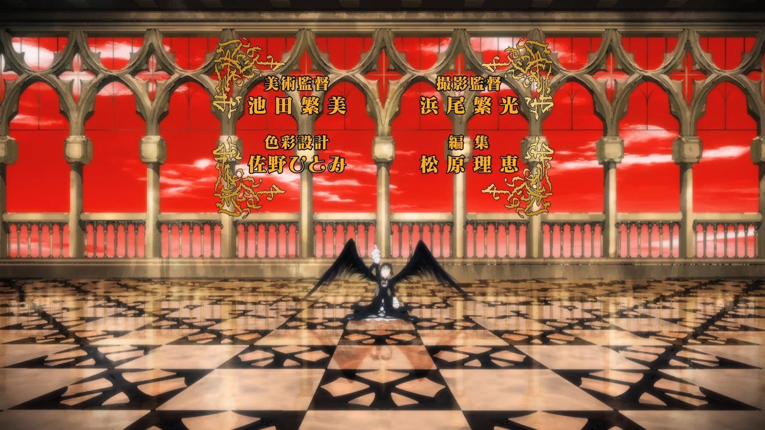 argyle argyle_background checkered checkered_background checkered_floor hat image long_hair solo suigintou tile_floor tiles