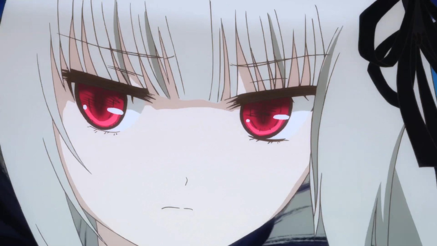 1girl bangs close-up closed_mouth eyebrows_visible_through_hair face image looking_at_viewer red_eyes ribbon solo suigintou
