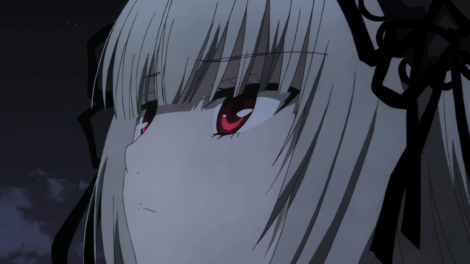 1girl bangs close-up eyebrows_visible_through_hair face hair_ribbon image looking_at_viewer red_eyes ribbon solo suigintou