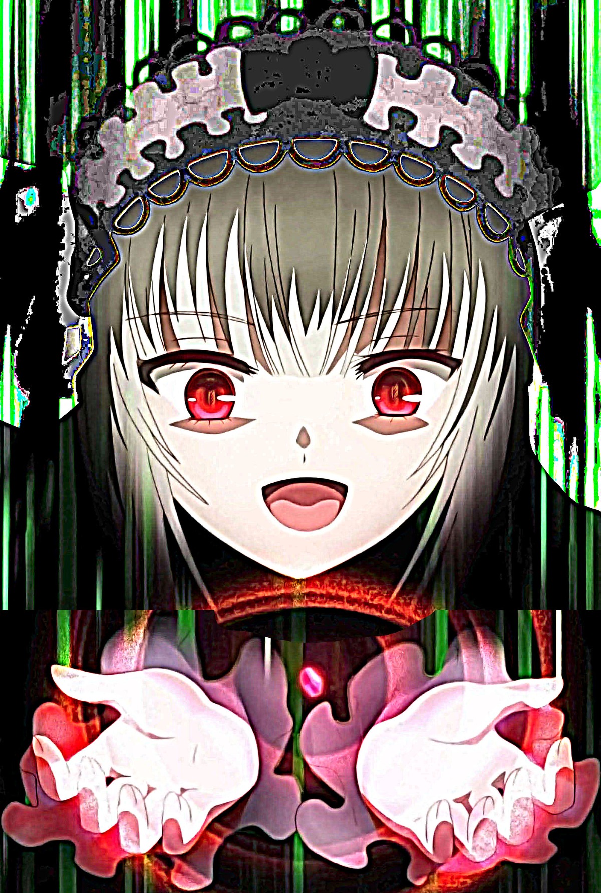 1girl auto_tagged dress frills hairband image lolita_fashion long_hair looking_at_viewer open_mouth red_eyes smile solo suigintou