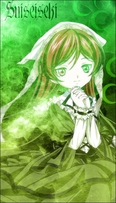 1girl auto_tagged dress green_background green_theme head_scarf image long_hair long_sleeves looking_at_viewer monochrome smile solo suiseiseki traditional_media