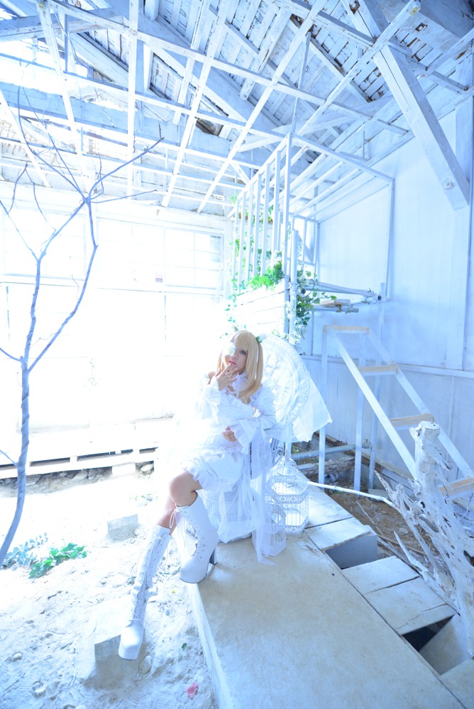 1girl dress kirakishou power_lines solo