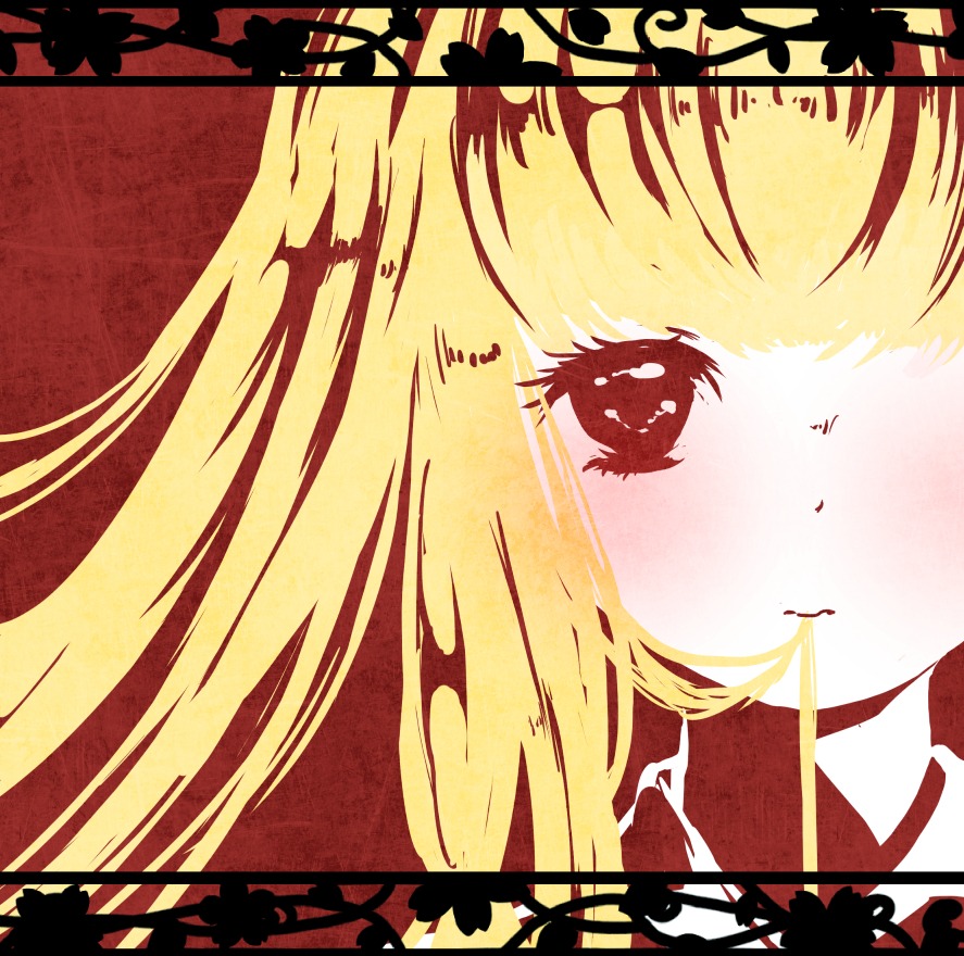 1girl blonde_hair hair_over_one_eye image portrait shinku silhouette solo