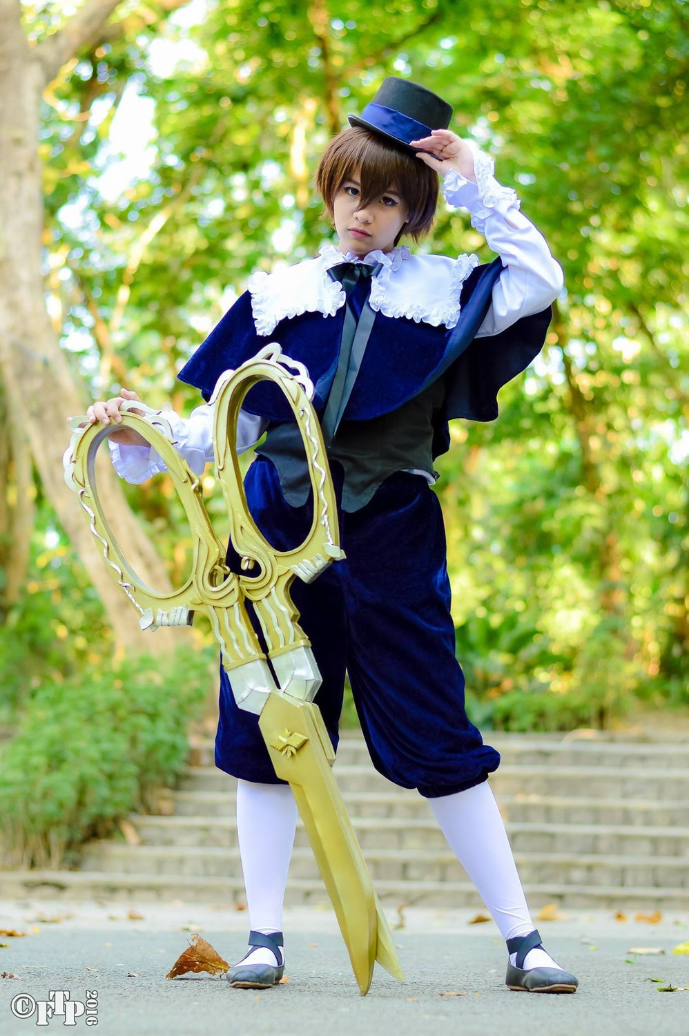 1boy brown_hair hat long_sleeves outdoors solo souseiseki standing