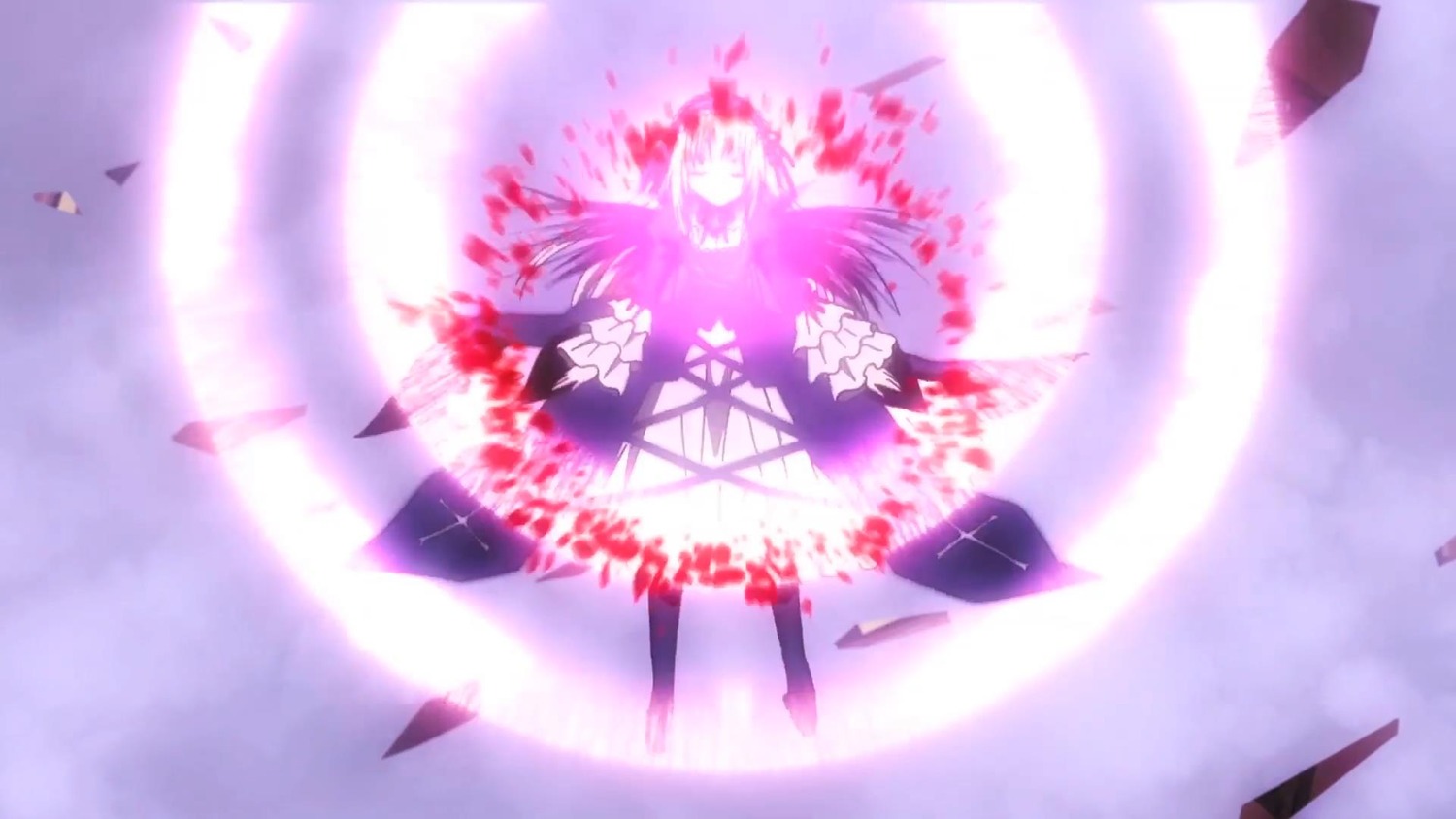 1girl bow_(weapon) image kaname_madoka long_hair magical_girl pink_hair solo suigintou weapon