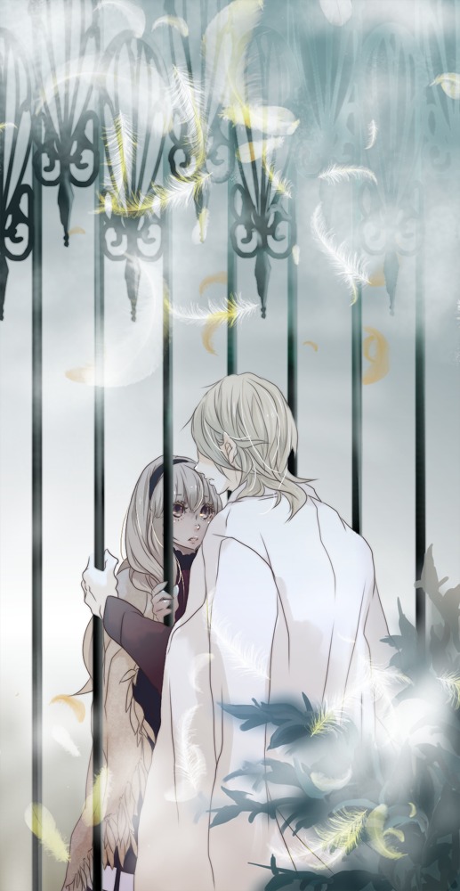 1boy 1girl flower image long_hair siblings solo suigintou weapon white_hair