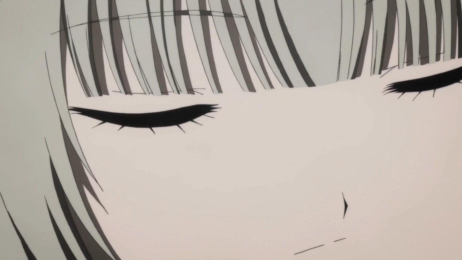 1girl bangs close-up closed_eyes face image monochrome simple_background solo suigintou