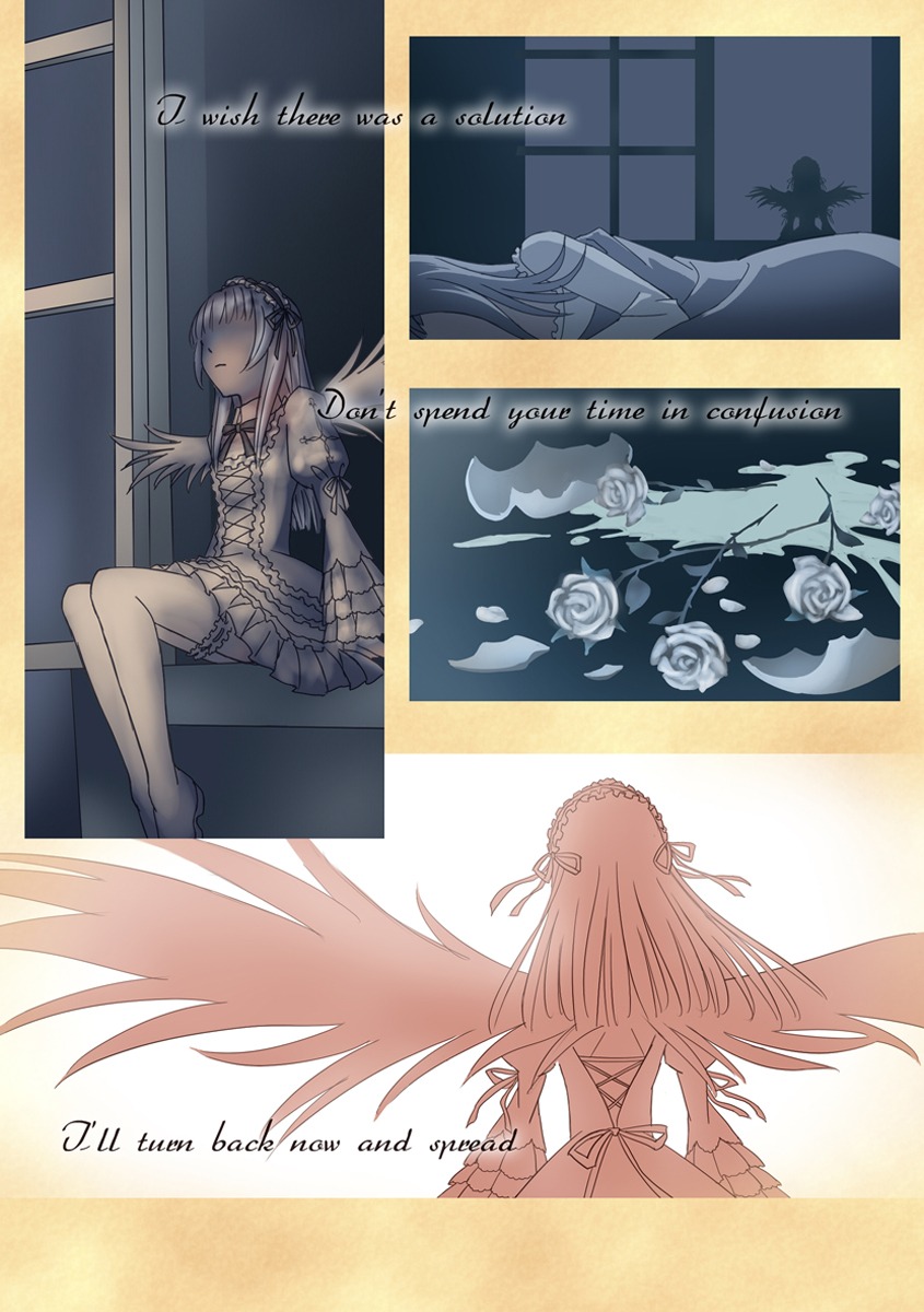 1girl braid closed_eyes dress flower frills hairband image long_hair rose sitting solo suigintou very_long_hair