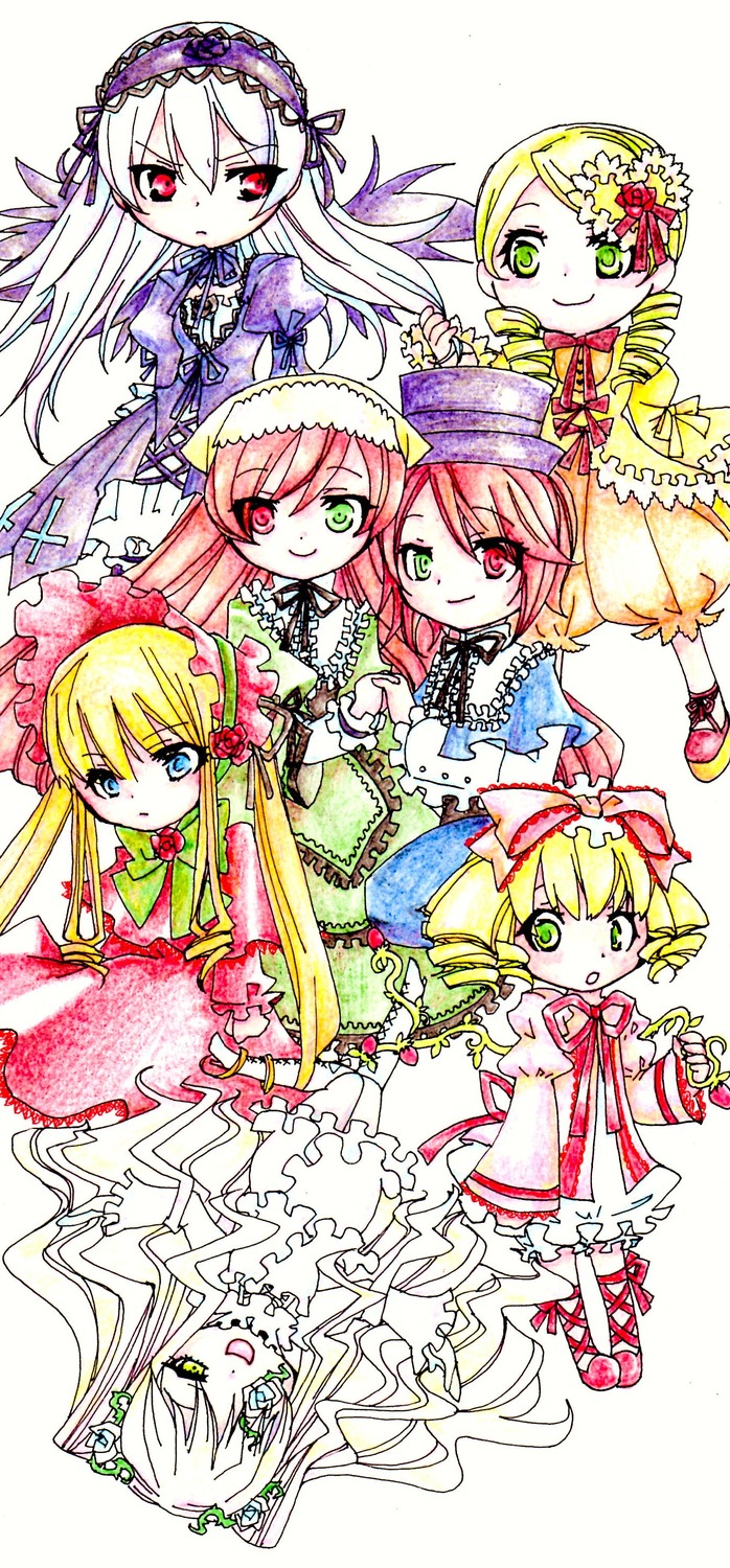 6+girls blonde_hair blue_eyes bow brown_hair dress drill_hair flower frills green_eyes hairband hat hina_ichigo image kanaria long_hair long_sleeves looking_at_viewer multiple multiple_girls open_mouth pink_bow red_eyes shinku short_hair siblings silver_hair sisters smile souseiseki suigintou suiseiseki tagme twins twintails two_side_up very_long_hair