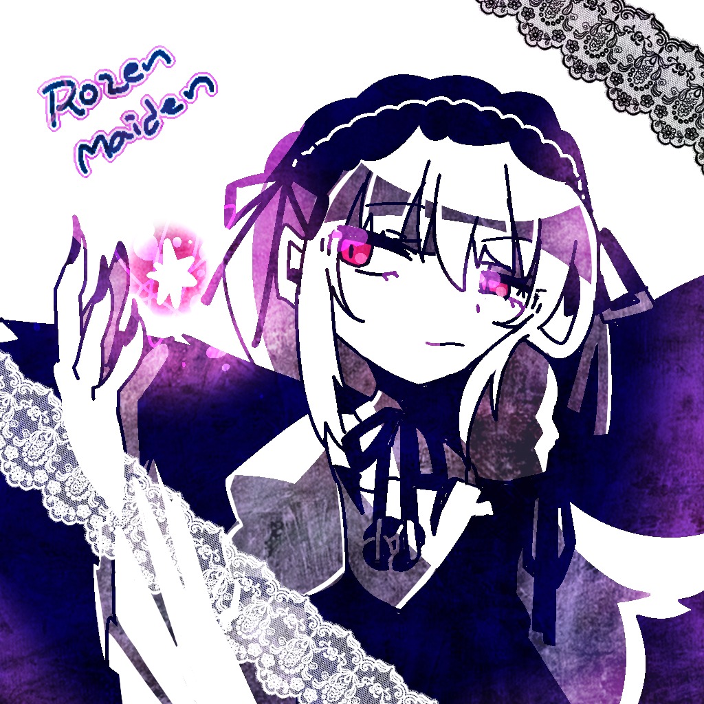 1girl closed_mouth dress eyebrows_visible_through_hair flower image long_hair long_sleeves looking_at_viewer ribbon solo suigintou