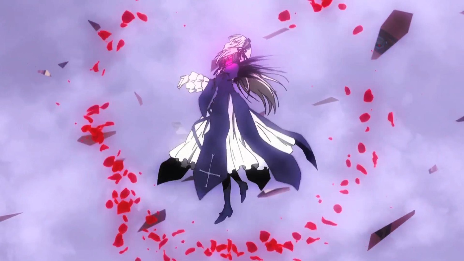 1girl boots flower image long_hair petals solo suigintou