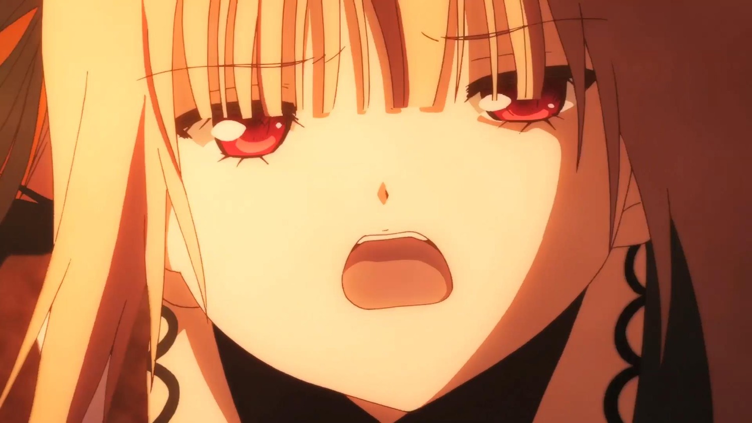 1girl bangs blonde_hair blunt_bangs close-up eyebrows_visible_through_hair face image long_hair looking_at_viewer open_mouth red_eyes solo suigintou