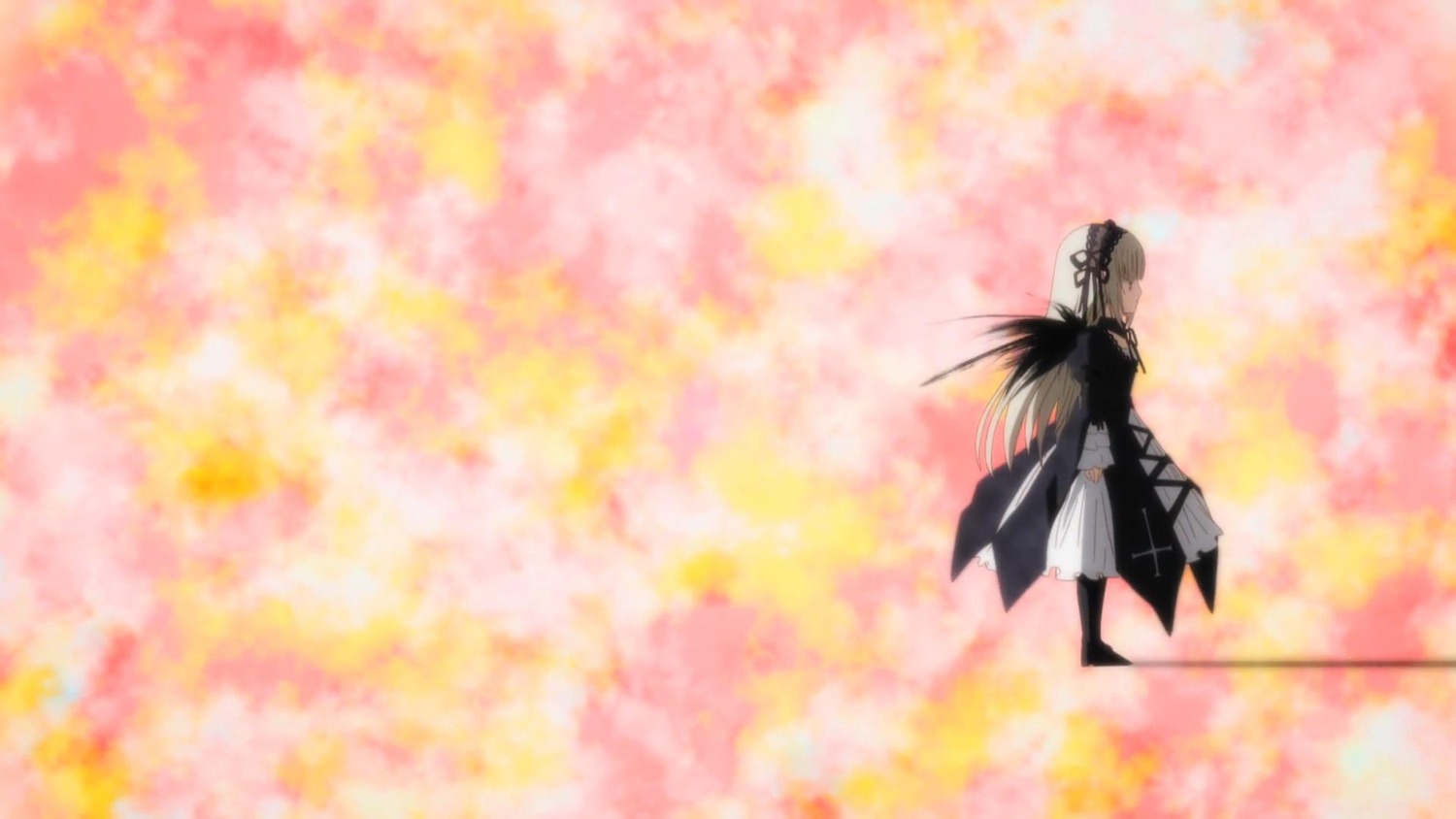 1girl dress hat image long_hair long_sleeves solo standing suigintou wings