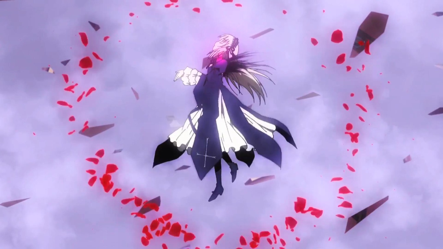 1girl auto_tagged boots gloves image long_hair petals solo suigintou